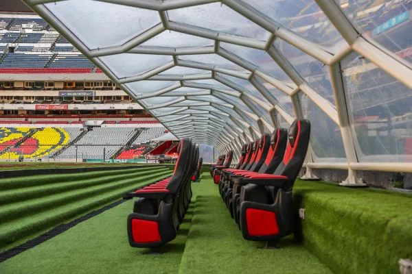 阿茲特克球場新的頂棚設計靈感來自墨西哥在1970年和1986年世界盃決賽中使用的Telstar和Azteca足球上的經典圖案。