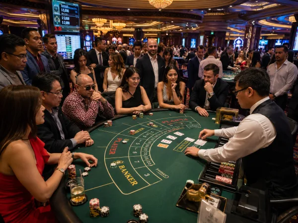 百家樂新手入門指南:從莊閒和走入經典博弈殿堂 2 實體百家樂遊戲場景