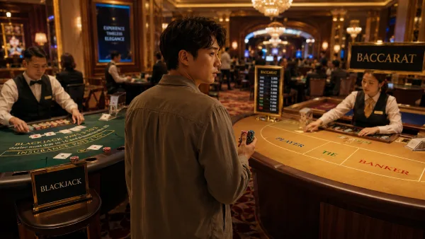 百家樂適合新手嗎?與其他經典賭場遊戲深度對比 4 在賭場選擇玩什麼的玩家 示意圖