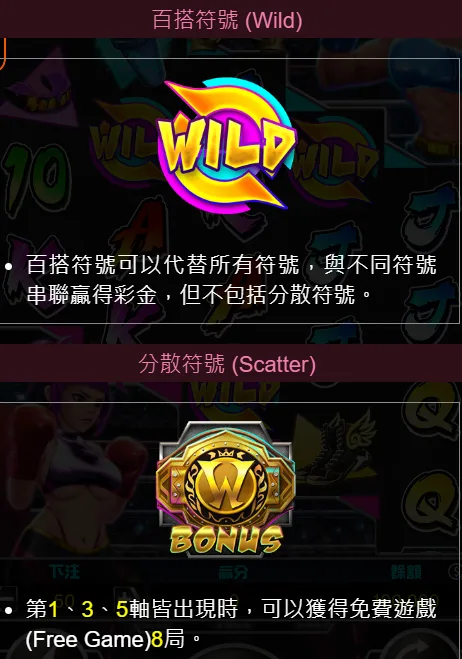 RG激鬥擂台完整攻略:玩法規則、VS符號機制與爆分技巧 3 RG電子激鬥擂台百搭符號和分散符號