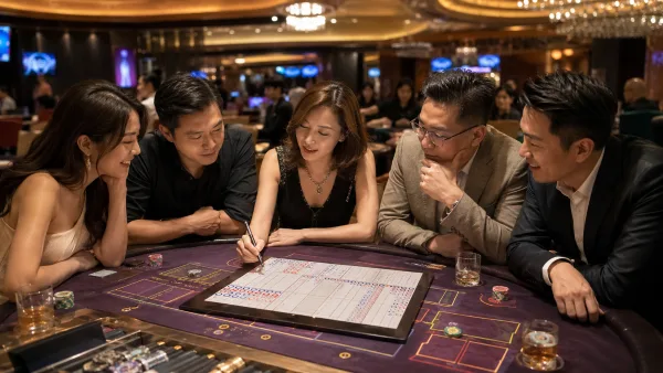 百家樂路單術語:大路、珠盤、大眼仔、小強路是什麼? 3 研究路單的百家樂玩家們˙ 示意圖