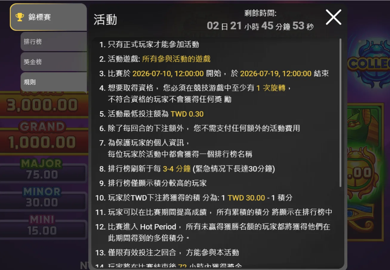 BNG 4聖甲蟲財寶遊戲評價|新老虎機上架|MBM娛樂試玩心得 4 MBM娛樂城進入BNG遊戲會跳出錦標賽說明